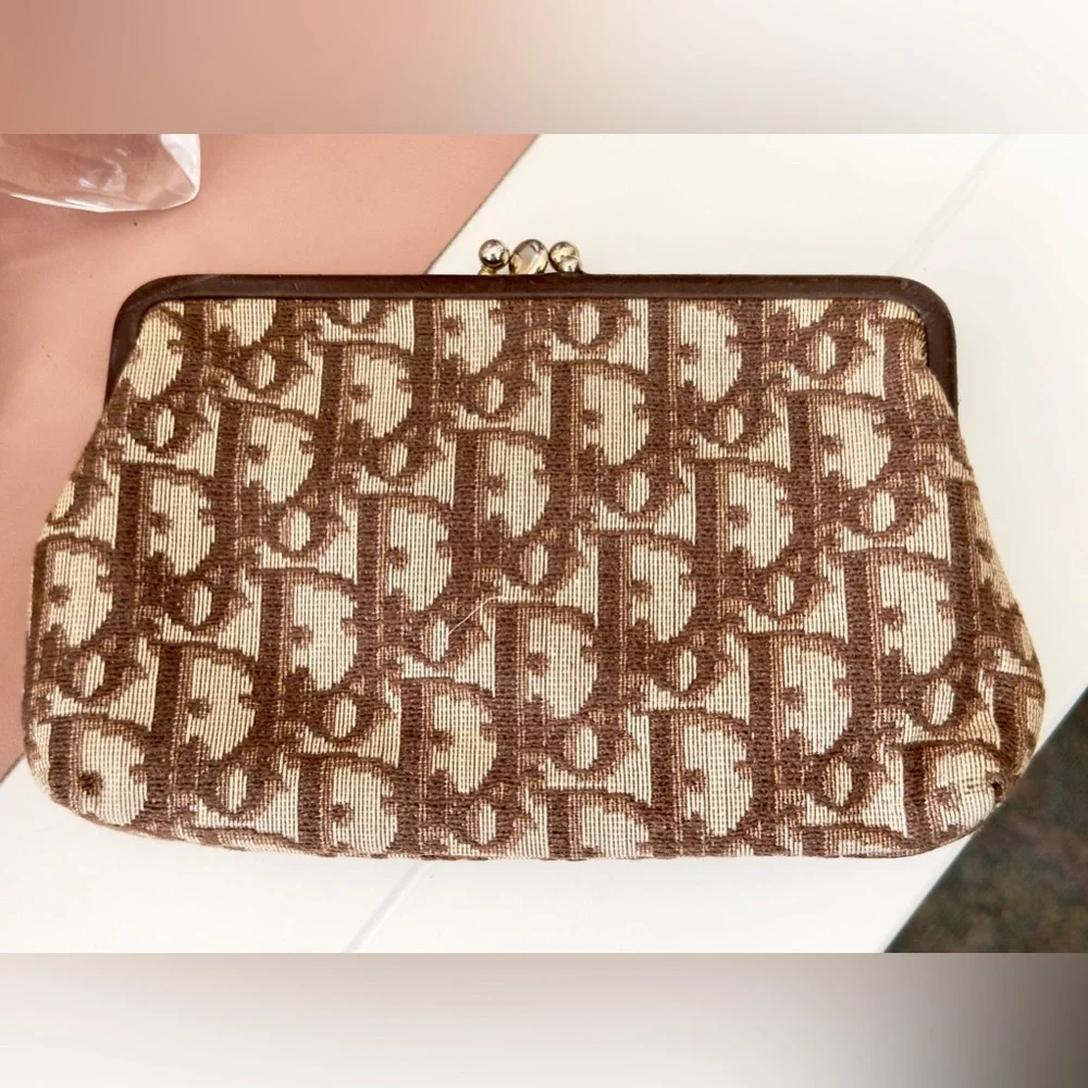 Vintage Dior Trotter Large Kisslock Card Wallet- 7.5”